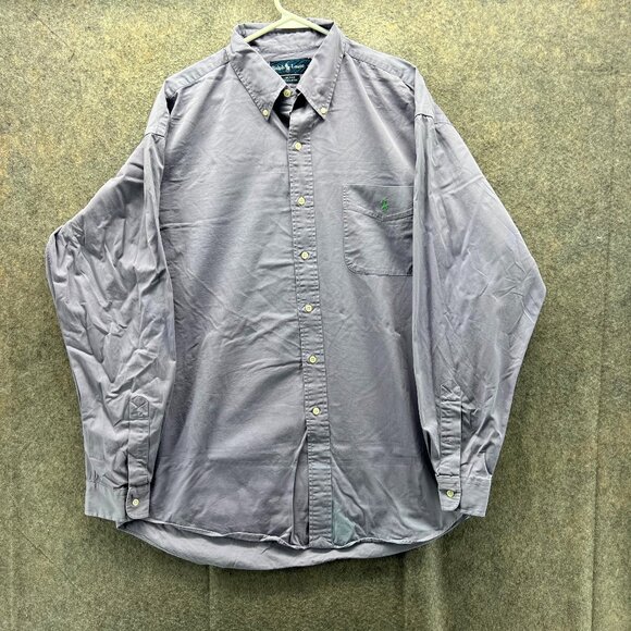 Vintage Ralph Lauren Shirt Men XL Blue Button Down Preppy Dress Blake Oxford 90s - Picture 1 of 10